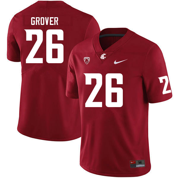 Washington State Cougars #26 Anderson Grover College Football Jerseys Sale-Crimson
